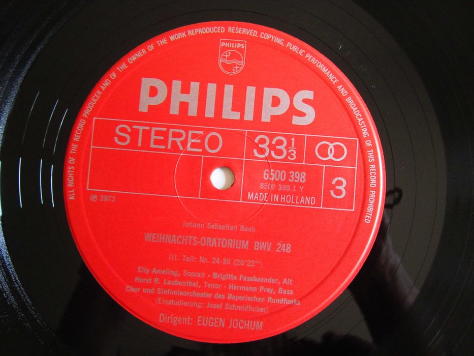 Craciun cadou rar Bach Oratoriul de Craciun 3LP Jochum Olanda 1973