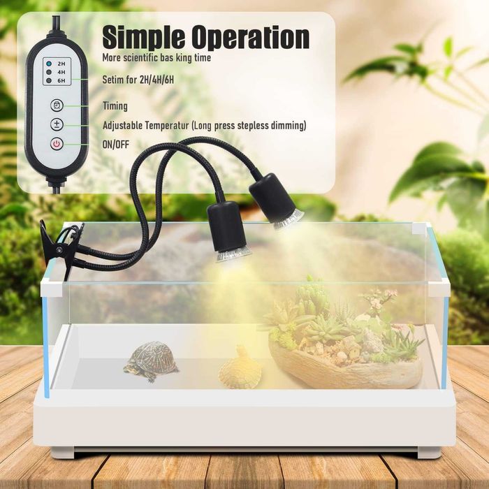 Lampa DUBLA caldura - reptile/amfibieni/rozatoare/  REDUS de la 230RON