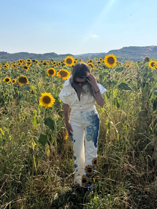 Salopetă pictată manual