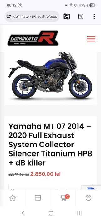 Evacuare completa Dominator Titanium HP8 + killer Yamaha MT07 '14-'20