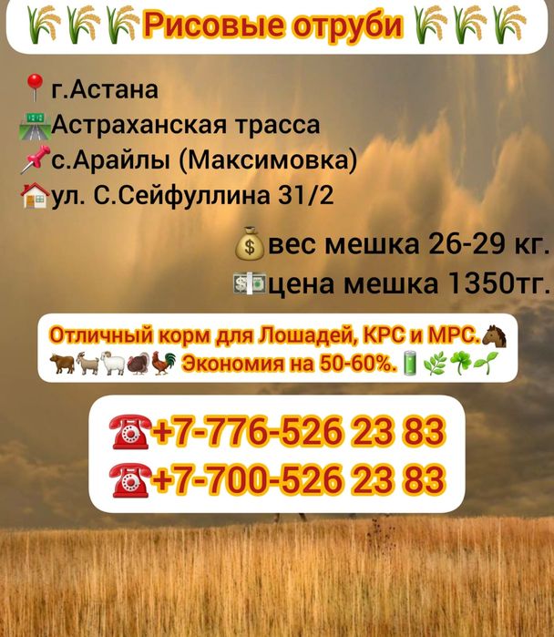 Отруби корм для КРС и МРС.