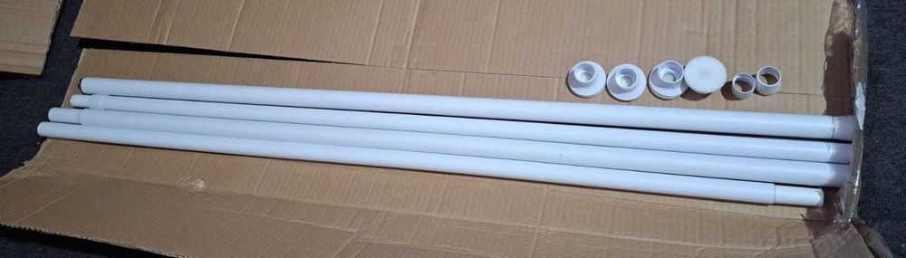 Raft telescopic baie Erica, metalic, 4 etajere, 210-270 cm, alb