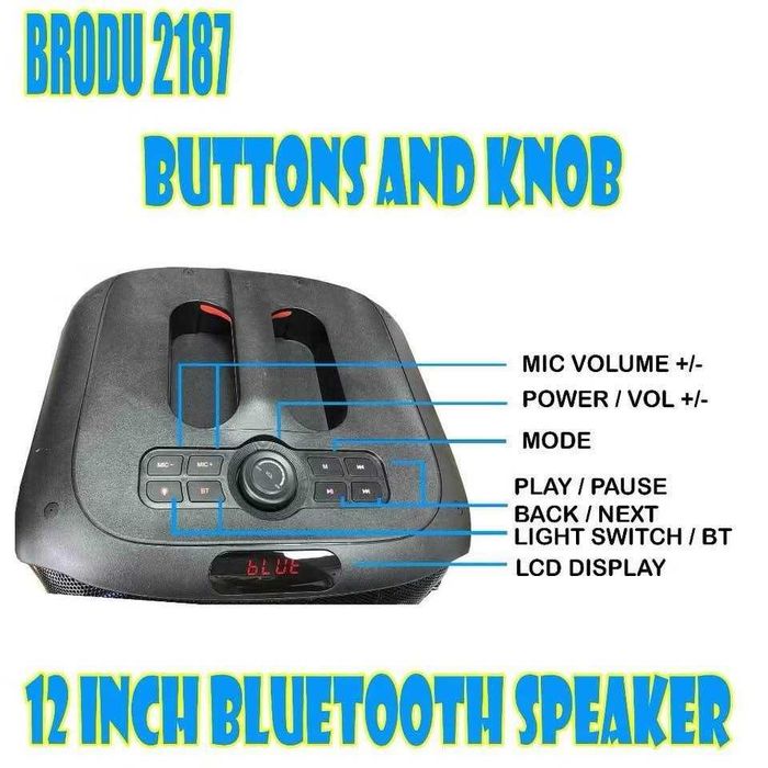 Boxa portabila Bluethooth MP3 USB FM BRODU BTS-2187 45W