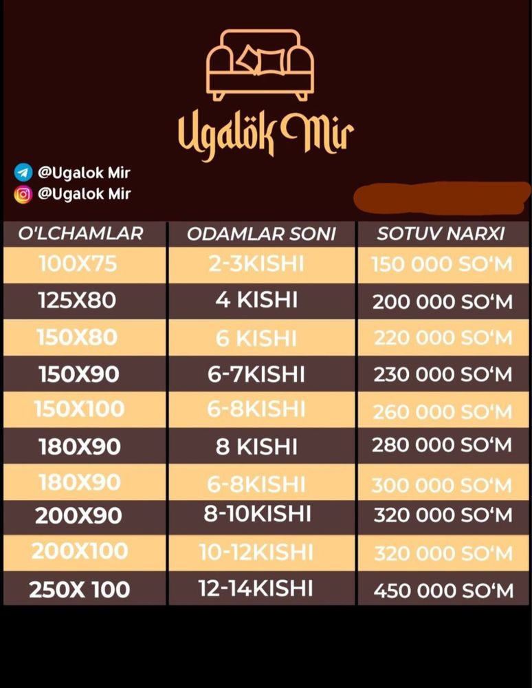 Xontaxta bor zakazgayam yasab beramiz
