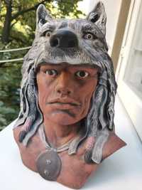 Statueta Indian cu Cap de Lup