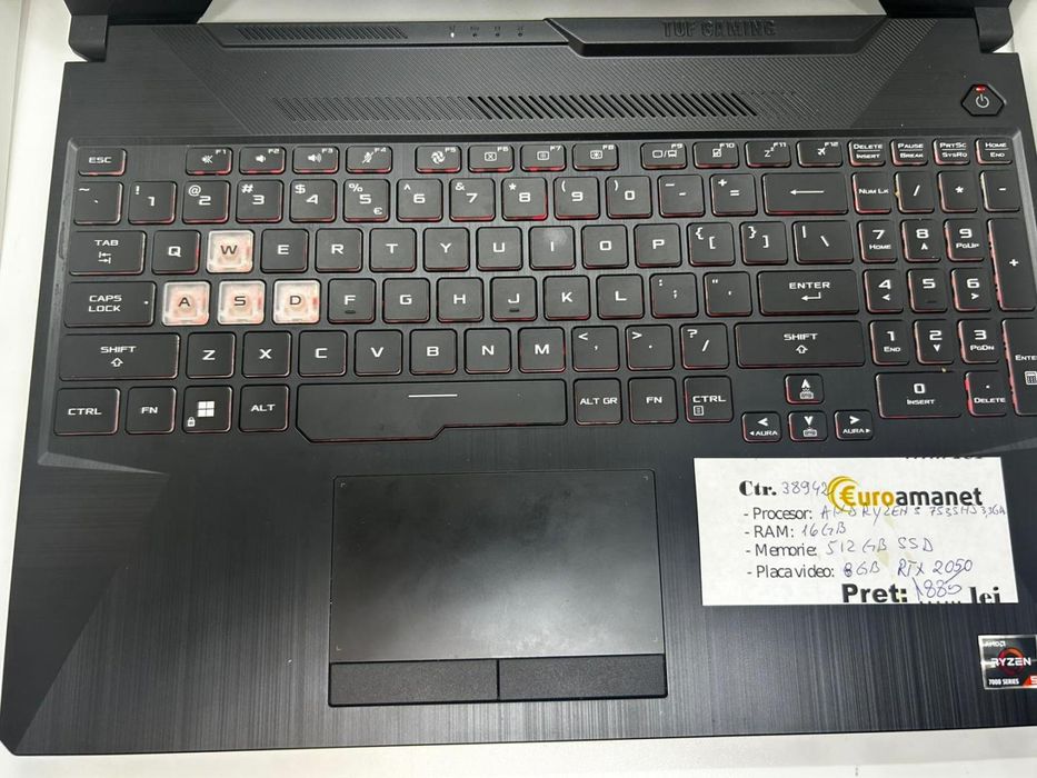 Laptop ASUS TUF FA506N Ryzen 5 7535HS RTX 2050 16GB RAM -D-