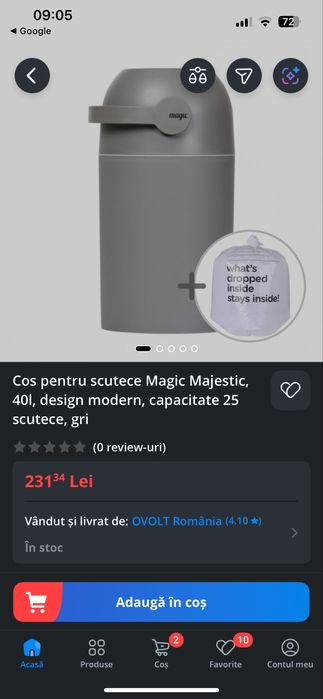 Cos pentru scutece bebe