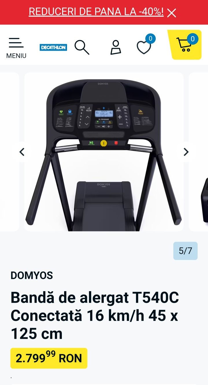 Banda de alergat DOMYOS T540C
Bandă de alergat T540C Conectată 16 km/h