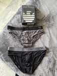 Emporio Armani set 2 boxeri gri-negru din vascoza marimea M noi