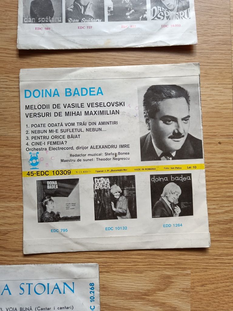 Viniluri in format mic Dan Spataru, Dorel Livianu, Doina Badea etc