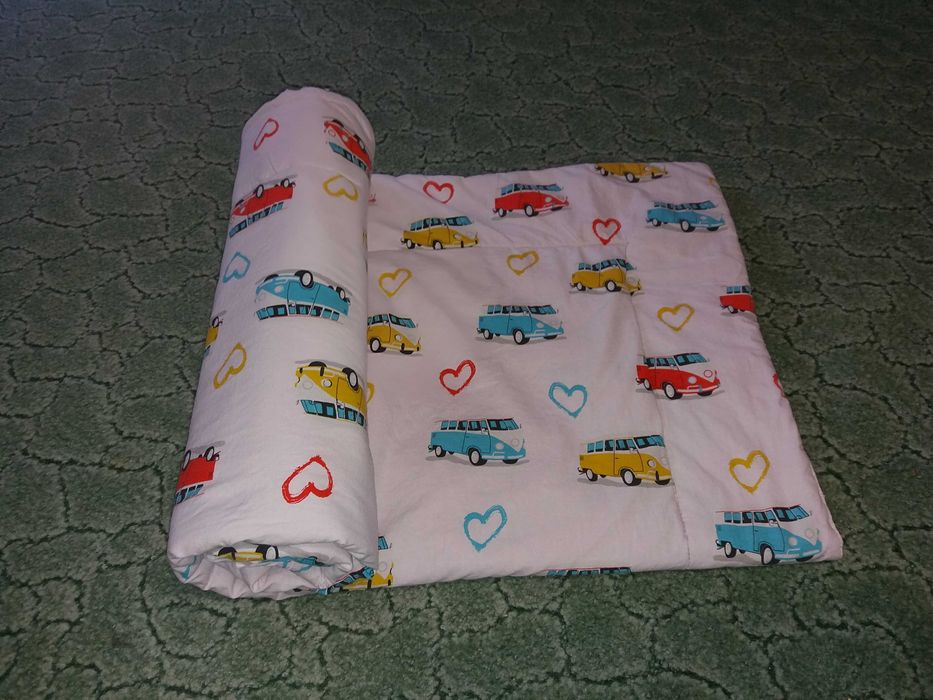 Pilota usoara plapumioara copii Baltic Bebe 125x95cm cu cearceaf husa