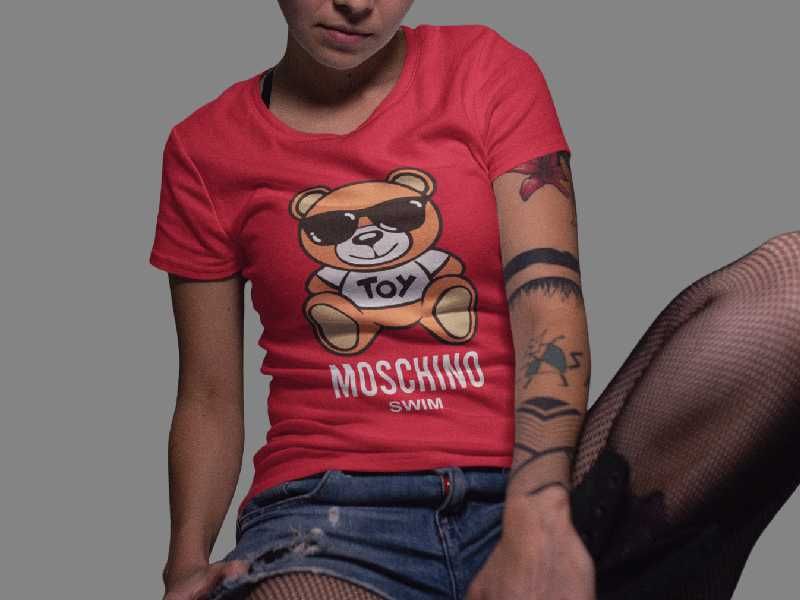 Тениска Moschino Bear принт Различни модели