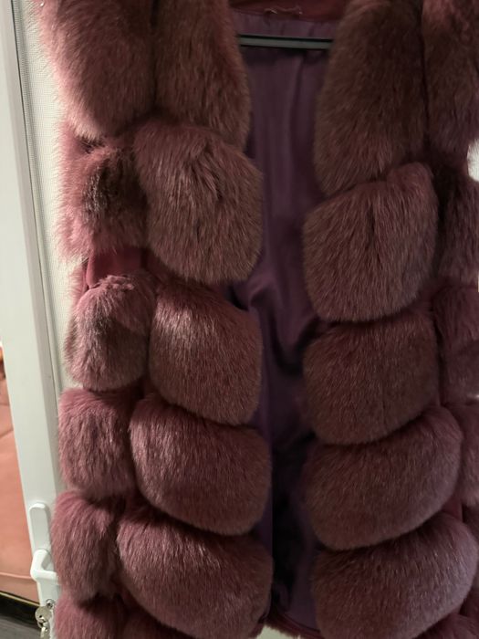 Vesta lunga de blana naturala