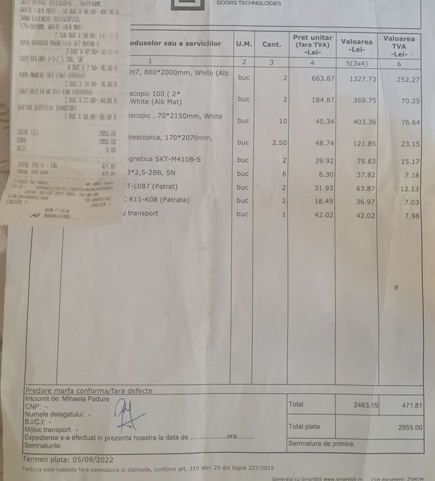 Vand 2 uși noi , nefolosite! 800 x2000