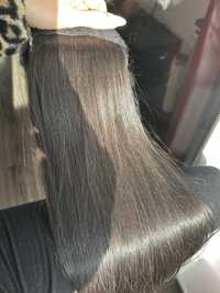 Дамска опашка от естествена коса екстеншън