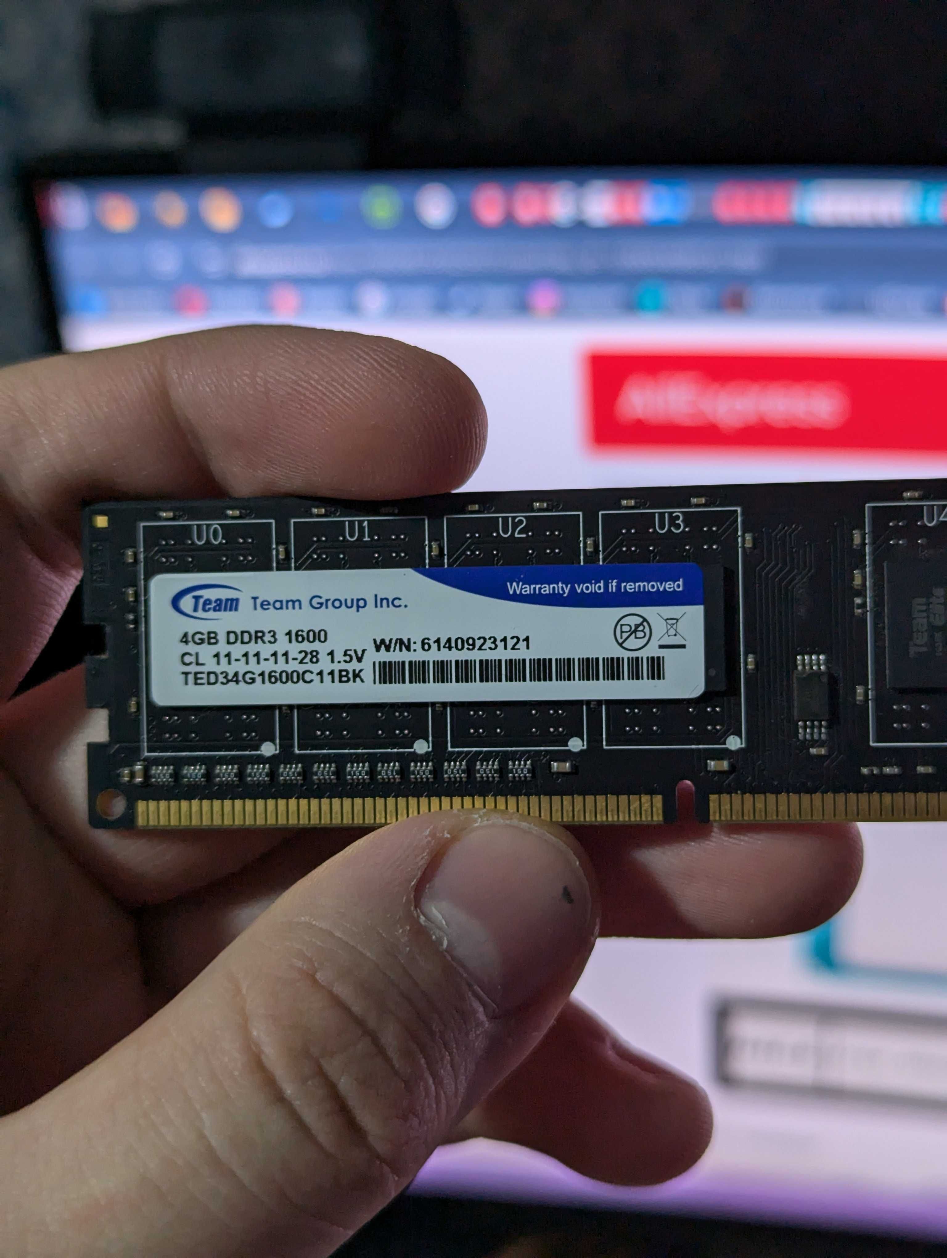 DDR3 4гб оперативная память Team Group частота 1600 cl11
