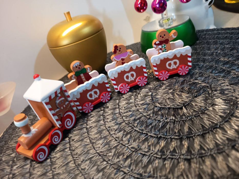 Trenulet lemn Turta dulce Decoratiune Craciun