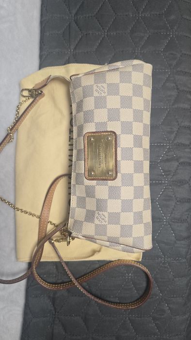 Geanta crossbody Louis Vuitton Eva cloth bag,beige, saculet,impecabila