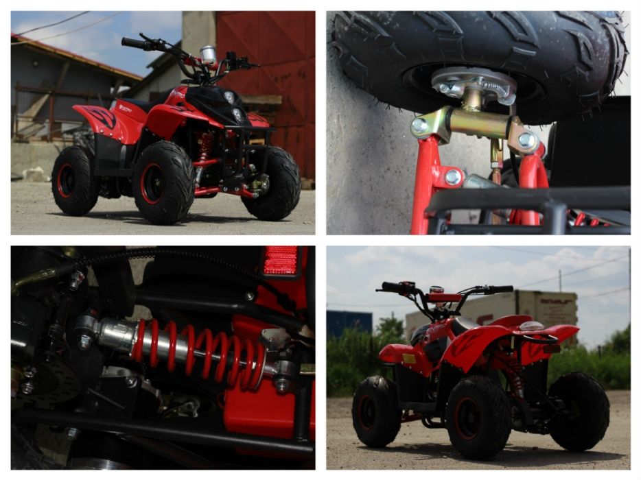 ATV electric ECO Bigfoot 800W 36V cu Baterie Detasabila #Rosu