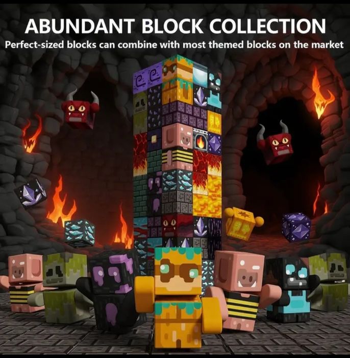 100 бр. Магнитни строителни кубчета - тип Майнкарфт