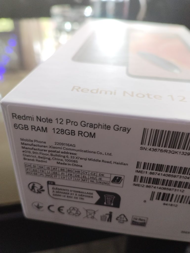 Redmi Note 12 pro 4G / 8 gb ram