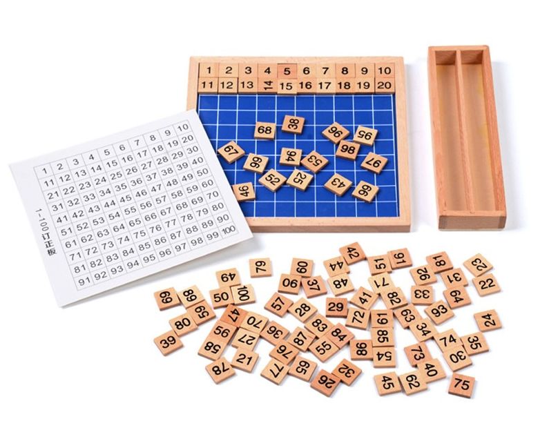 Дървена Монтесори математика от 1 до 100 всички дървени играчки