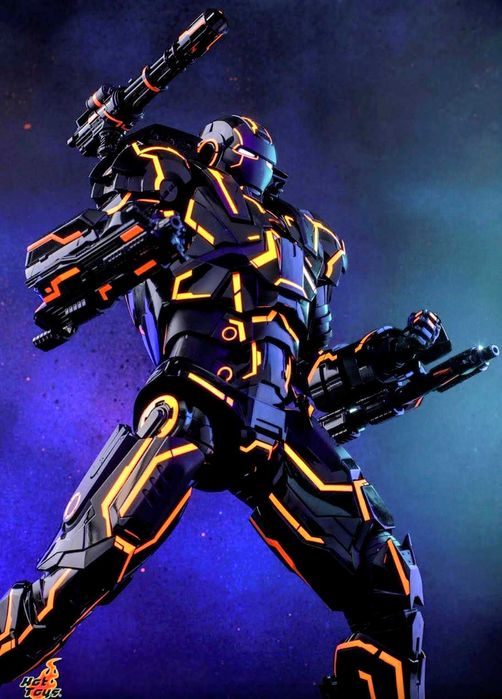 IronMan 2 Neon War Machine - TRON edition, 1/6th Die-Cast Hot Toys !