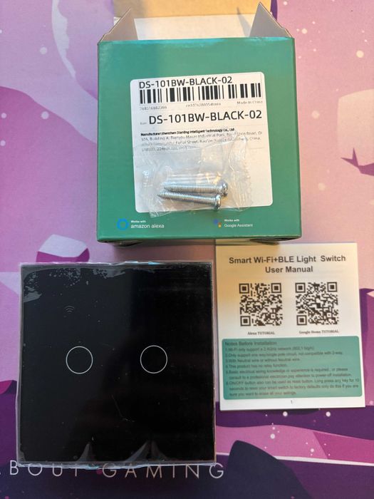 Intrerupator smart cu touch, Wi-Fi, Bluetooth, Control vocal