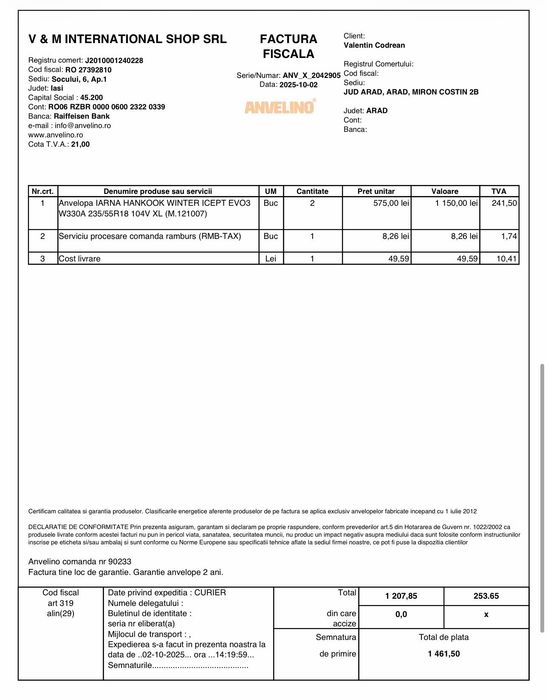 Hankook iarnă 235 55 18 noi