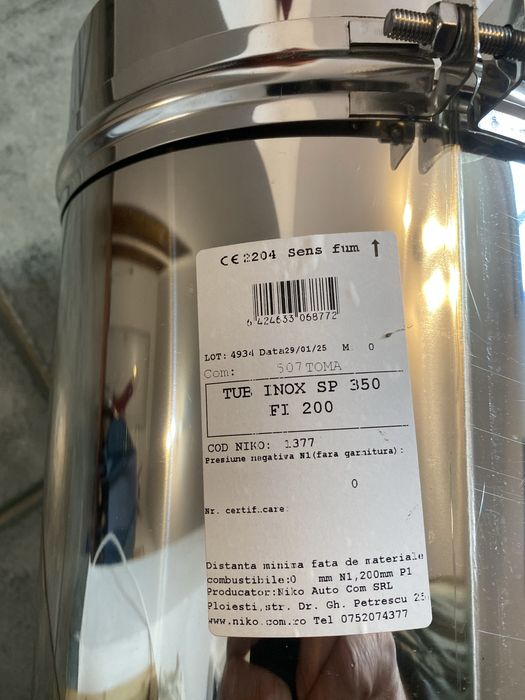 Tub inox evacuare fum , ventilatie, abur, etc