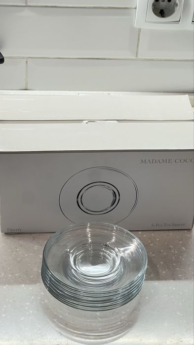 Блюдца прозрачные, Madame Coco, 2х6 шт