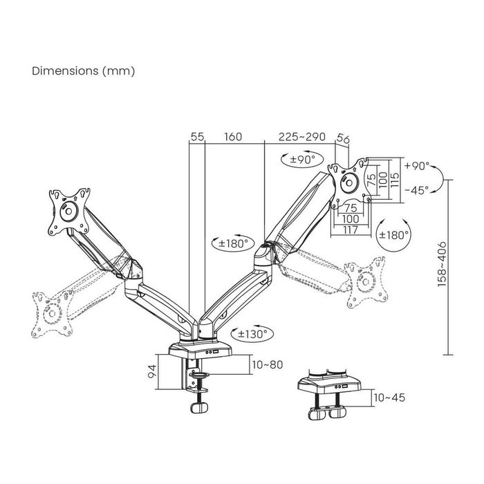 Suport monitor STABLEDESK StableArm Lifter Duo.