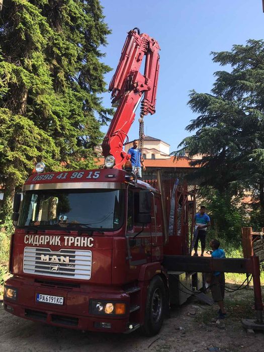 Камион с кран 21 м. Пазарджик. Транспортни услуги.Автокран