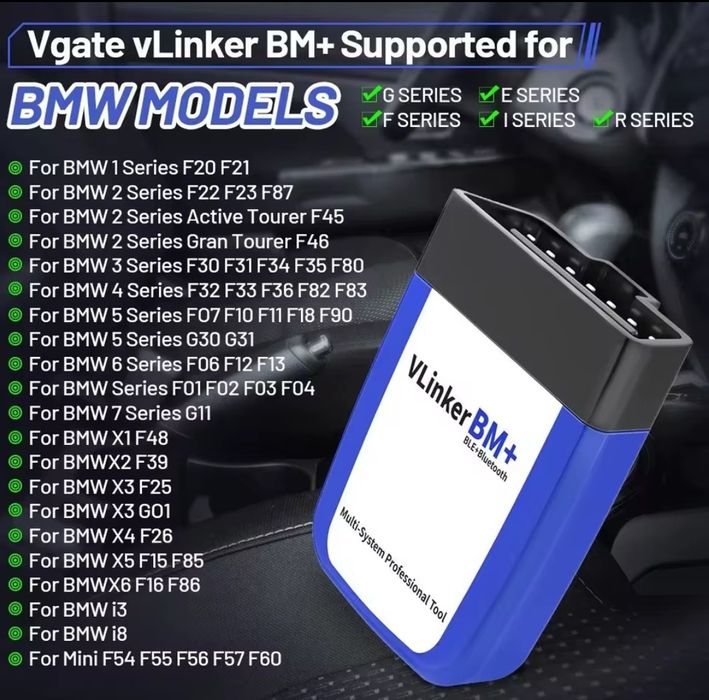 BM+ Vlinker Bluetooth BMW tester activare și codare