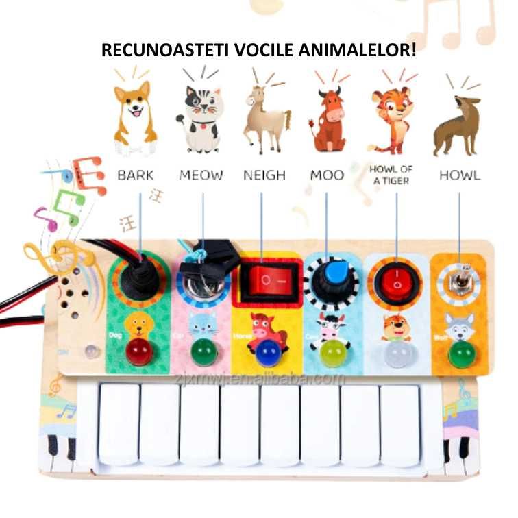 Jucarie electronica educationala, Pian din lemn cu sunete animate