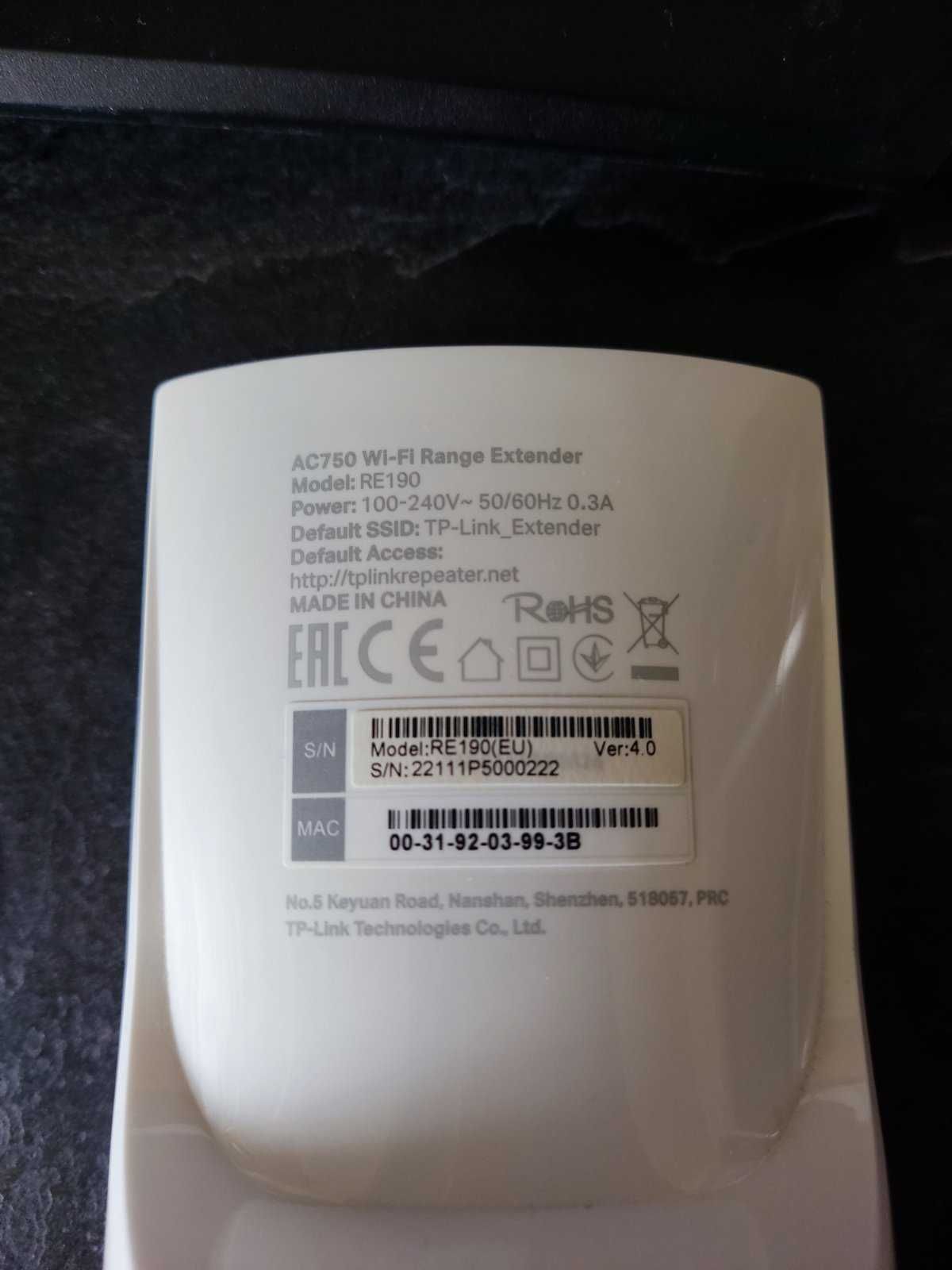 TP-Link RE190 range extender - удължител и разширител на обхват безжич