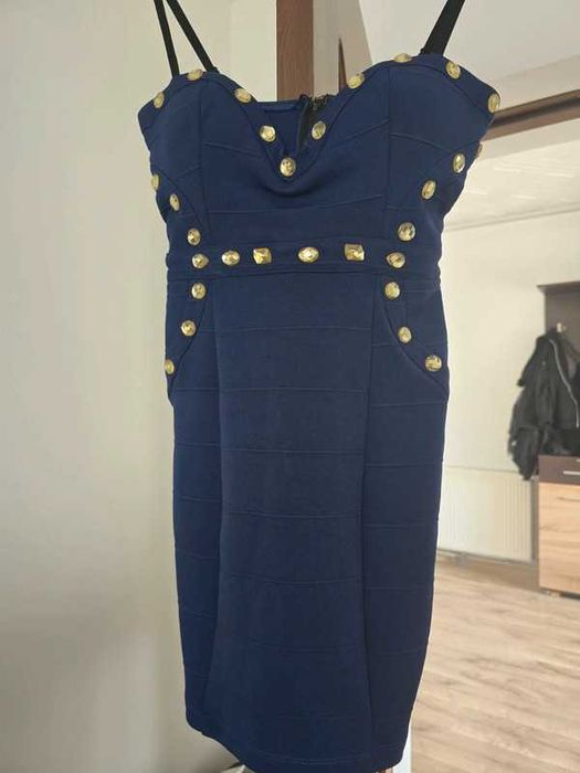 Rochie Mexton foarte elastica cu strasuri mari cu pushup