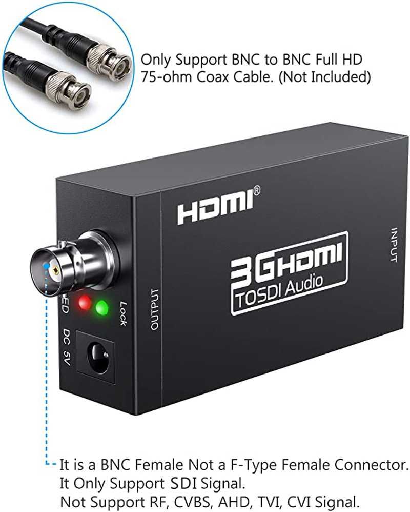 HDMI към SDI видео конвертор HDMI към BNC Converter + Адаптер
