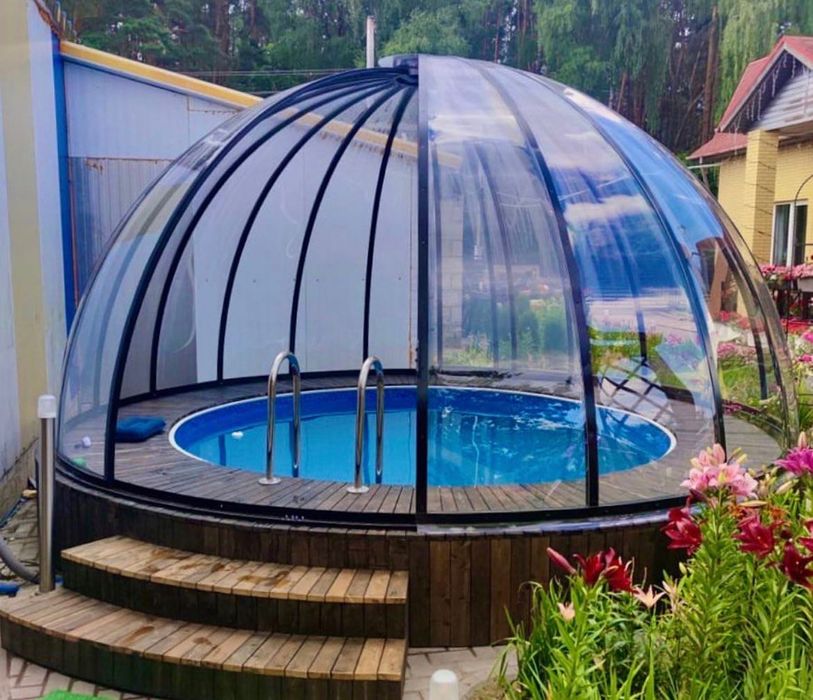 Igloo metalic cu geamuri de sticla all seasons deschidere 180 grade