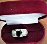 Мъжки сребърен пръстен 925 с камък Оникс размер 63