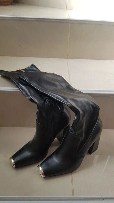Cizme dama negre din piele ecologica