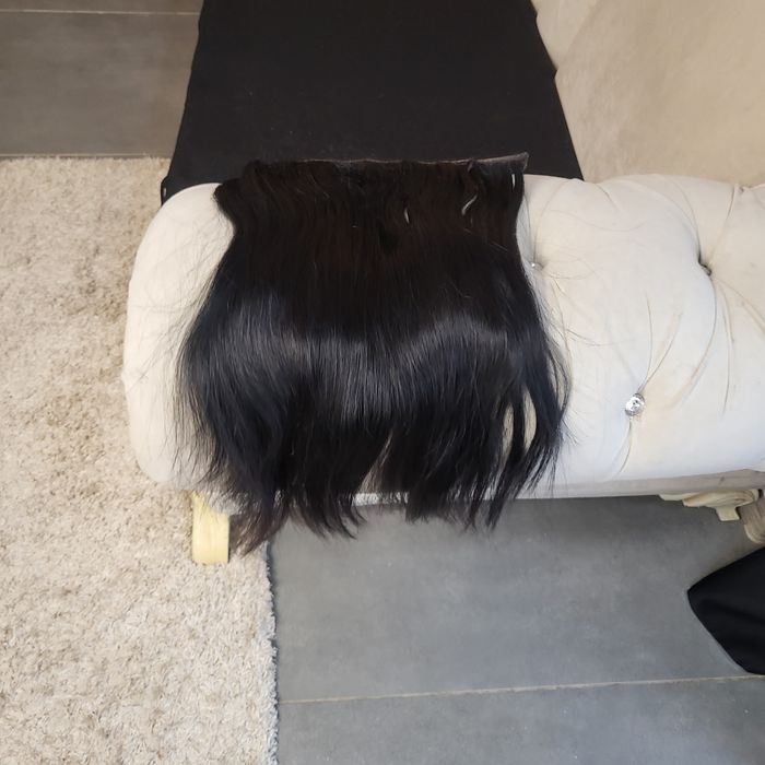 Черен екстеншън коса 60 см двоен плътен