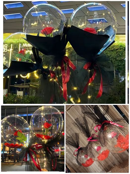 Роза (искусственная) в светящемся шаре.