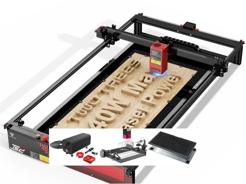 Laser TS2-40 Max, 40W optic, 90x45cm+ pompa aer+ fagure+ rotativ - NOU