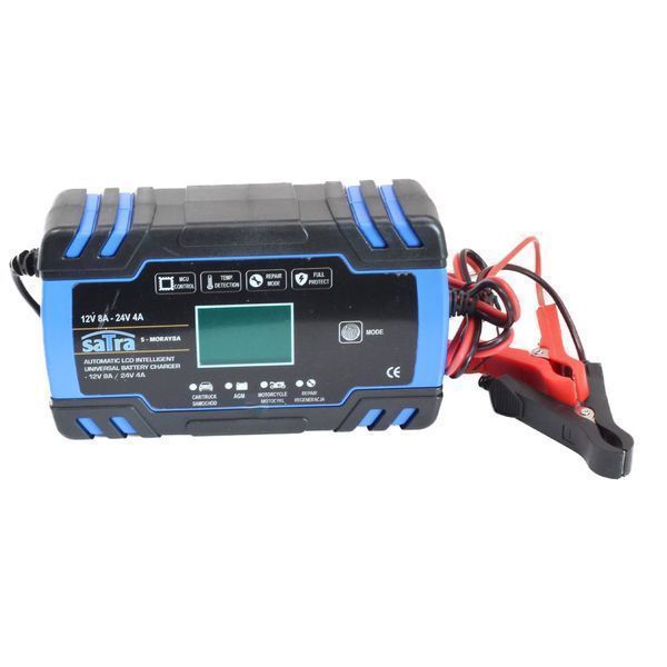 Акумулаторен токоизправител с lcd цифров дисплей 12v 8a 24v 4a