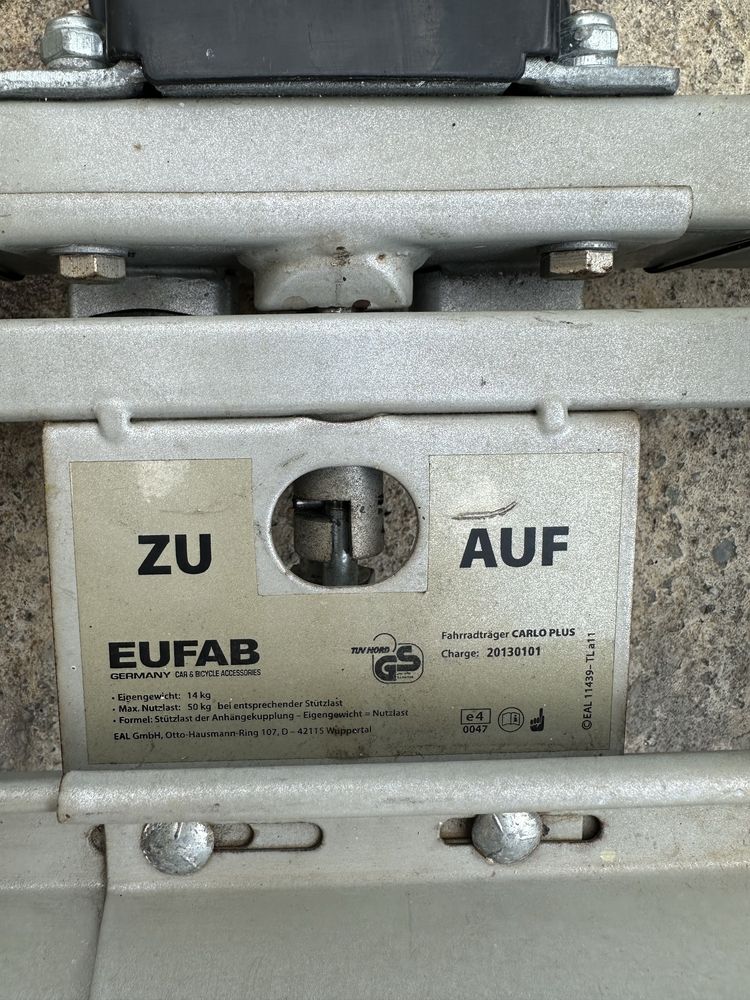 Suport auto carlig 2 biciclete Eufab.