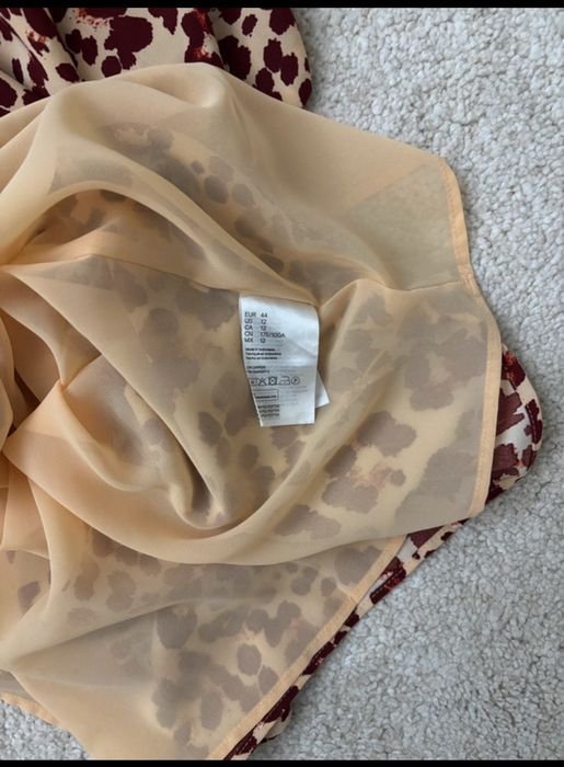 Rochie office in culorile toamnei cu croiala in A, marime 44, H&M