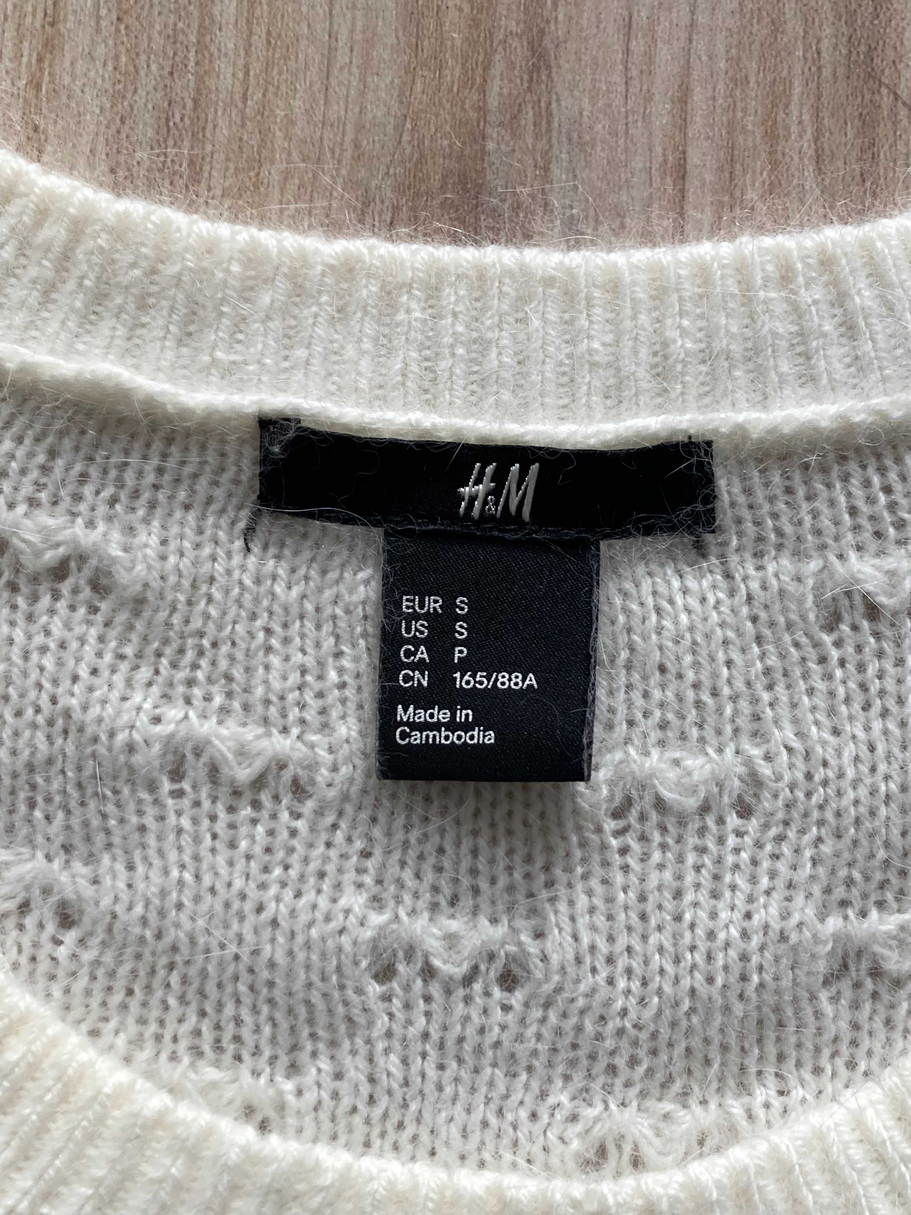 H&M Angora Polyamide женски пуловер от ангора и полиамид размер S