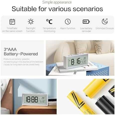 Нов LCD будилник Дигитален часовник с аларма, осветление и термометър