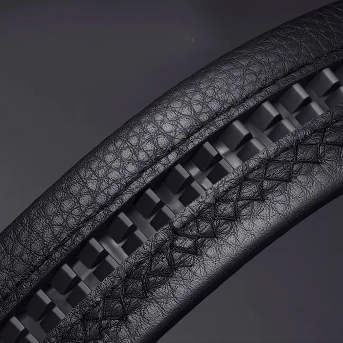 Официален Класически Мъжки колан с автоматична катарама/Черна ест.кожа